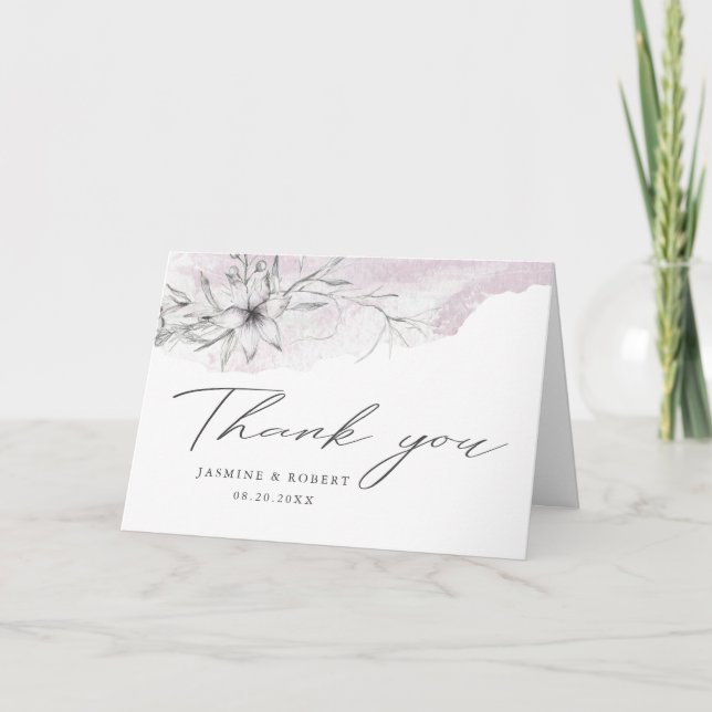 esténcil rústico botánico Foto Tarjeta de agradeci (Anverso)