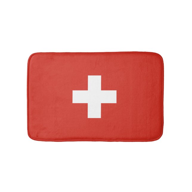 Estera de baño de bandera suiza | Alfombra de baño (Anverso)