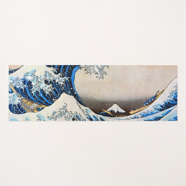 Esterilla De Yoga 神奈川沖浪裏, gran onda del 北斎, Hokusai, Ukiyo-e (Anverso (horizontal))