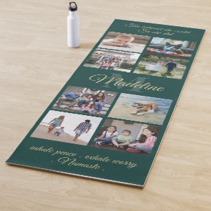 Esterilla De Yoga 2 Personalizados laterales Mantra Green & Gold Mon