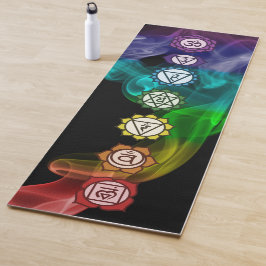 Esterilla De Yoga 7 Chakra mantra arco iris fresco negro