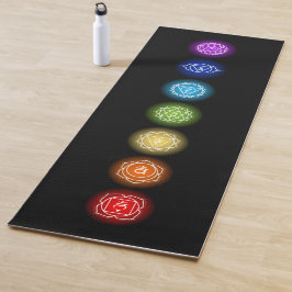 Esterilla De Yoga 7 Símbolos de Chakra | Negra