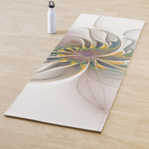 Esterilla De Yoga A colorful fractal ornament. Abstract Flower art
