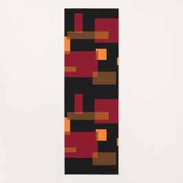 Esterilla De Yoga Abstracción geométrica Naranja rojo marrón negro