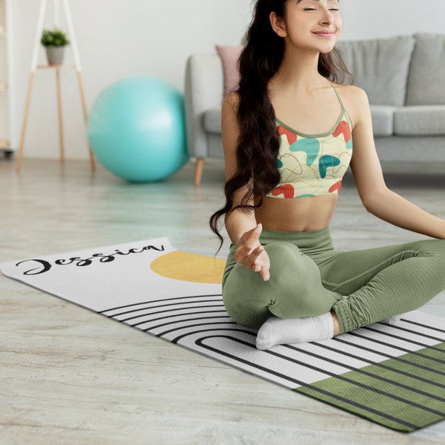 Esterilla De Yoga Abstract Minimalist Sun Rainbow Mid Century Modern (Subido por el creador)