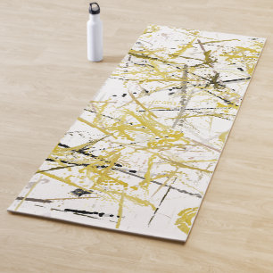 Esterilla De Yoga Abstract Scribbles - Mustard and Brown