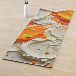 Esterilla De Yoga Abstract Swirling Teal and Orange Glossy Fluid Spl