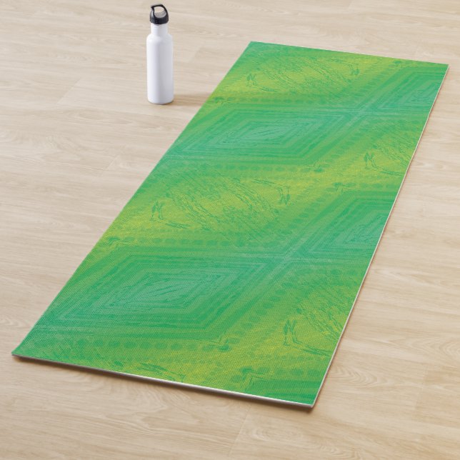 Esterilla De Yoga Aceptación | Patrón de Shibori azul verde amarillo (In situ)