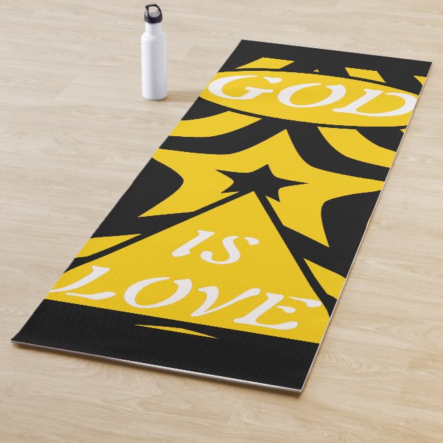 Esterilla De Yoga Achempong God Is Love Star Cyber Yellow & Black  (In situ)
