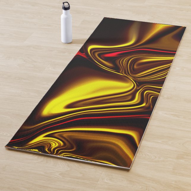 Esterilla De Yoga Acos curvos dorados y rojos con partes oscuras (In situ)