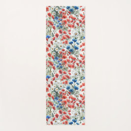 Esterilla De Yoga Acuarela Amapola Margarita Flor Silvestre