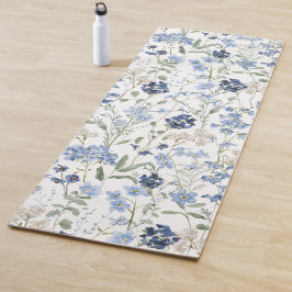 Esterilla De Yoga Acuarela de flor silvestre azul