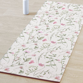 Esterilla De Yoga Acuarela de flor silvestre rosa