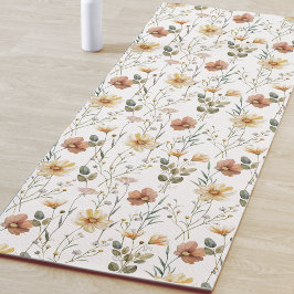 Esterilla De Yoga Acuarela de flores silvestres boho
