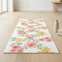 Acuarela de flores silvestres naranja rosa verde