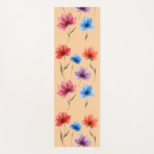 Esterilla De Yoga Acuarela Floral Loto – No‑Resbalosa Ecológica 
