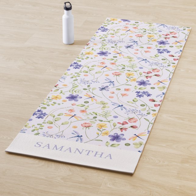 Esterilla De Yoga Acuarela floral personalizada (In situ)
