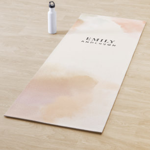 Esterilla De Yoga Acuarela moderna de yoga de melocotón rosa minimal
