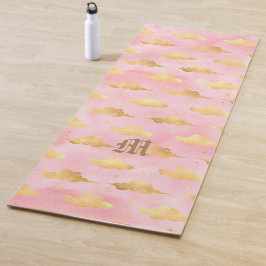 Esterilla De Yoga Acuarela Oro Rosa Galaxia Celestial