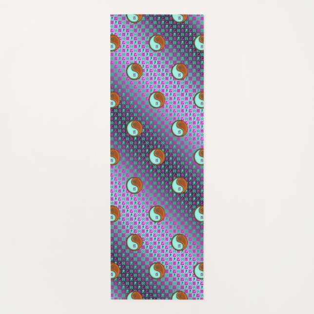 Esterilla De Yoga Acuario y gallo de madera (Anverso)