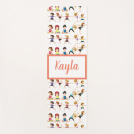 Esterilla De Yoga Adorables Niños Personalizados Haciendo Ejercicios