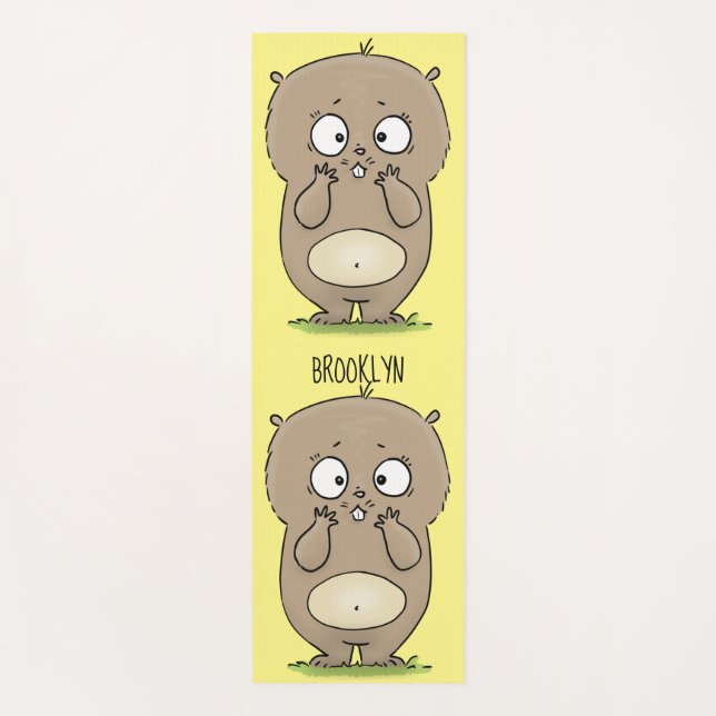 Esterilla De Yoga Afortunadamente adorable personalizado de hámster  (Anverso)