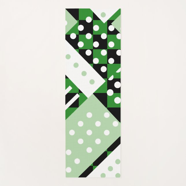 Esterilla De Yoga Ajedrez verde oscuro y verde claro (Anverso)