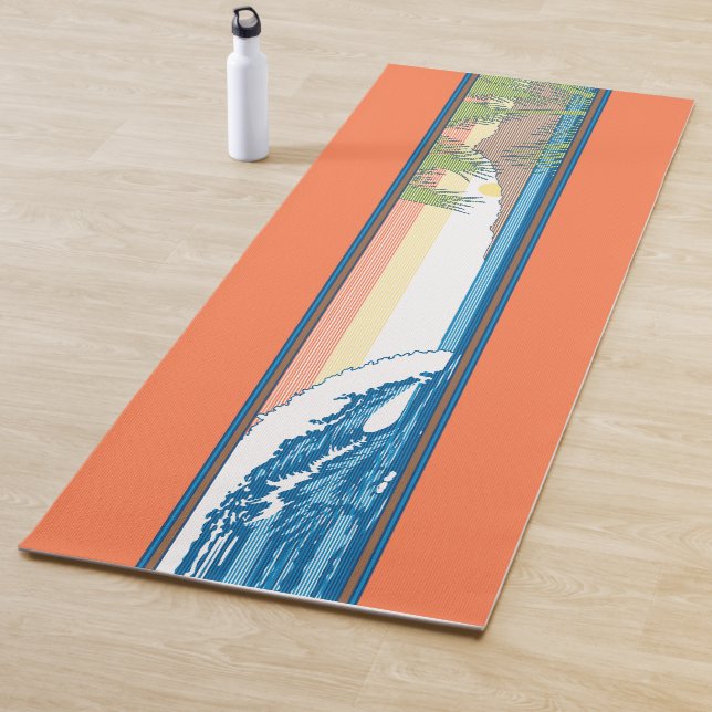 Esterilla De Yoga Ala Moana Diamond Head Hawaiian Sunset - Tangerine (In situ)