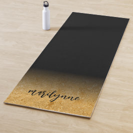 Esterilla De Yoga Alfombra de Ejercicio Dorada Negra Personalizada