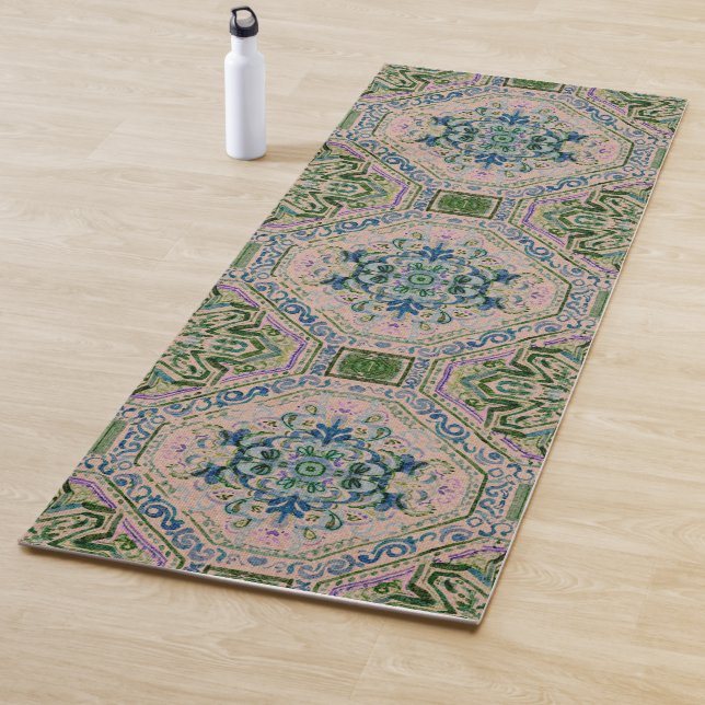 Esterilla De Yoga Alfombra de estampado vintage esmeralda (In situ)