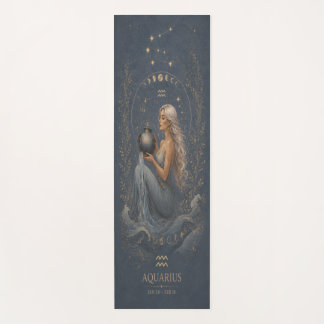 Esterilla De Yoga Alfombra de Meditación Zodiaco Acuario Místico