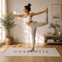 Alfombra de Yoga Beige Personalizada Moderna