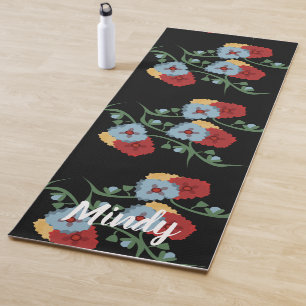 Esterilla De Yoga Alfombra de Yoga Botánica Floral Folclórica