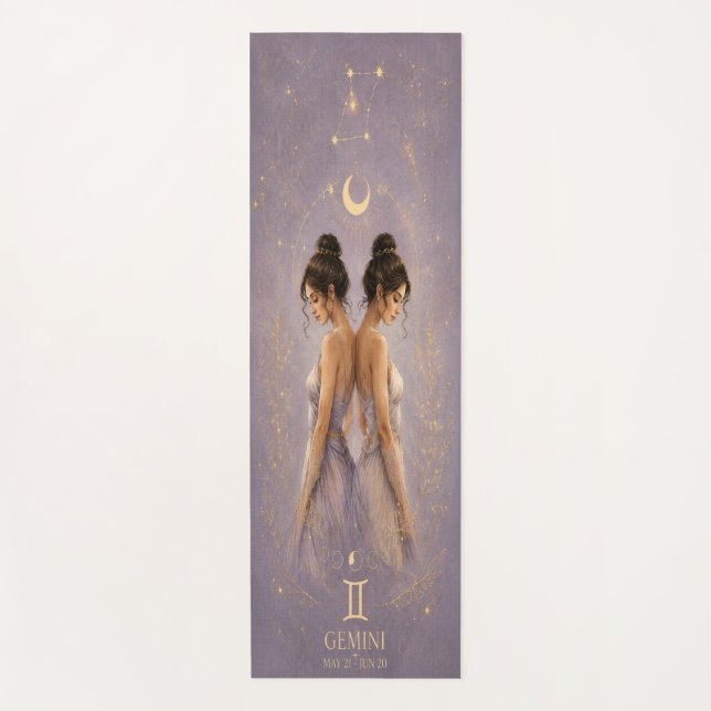 Esterilla De Yoga Alfombra de Yoga Celestial Gemini Zodiac (Anverso)