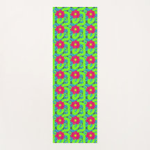 Alfombra de Yoga con Estampado Floral Tropical