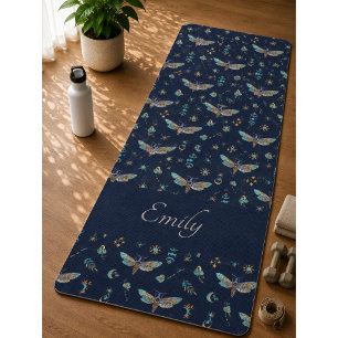 Esterilla De Yoga Alfombra de Yoga con Patrón de Mariposa de Polilla