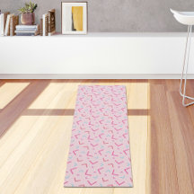 Alfombra de yoga con patrón Memphis rosa