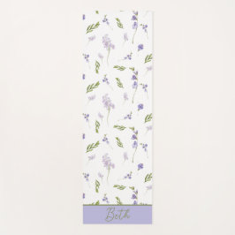 Esterilla De Yoga Alfombra De Yoga De Acuarela De Flor Silvestre Azu