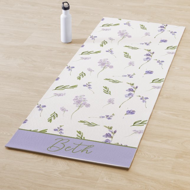 Esterilla De Yoga Alfombra De Yoga De Acuarela De Flor Silvestre Azu (In situ)
