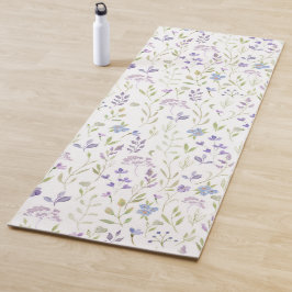 Esterilla De Yoga Alfombra de Yoga de Acuarela de Flor Silvestre Púr