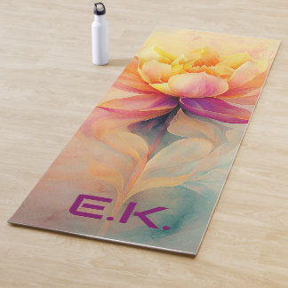 Esterilla De Yoga Alfombra de Yoga de Acuarela Floral Chic Personali