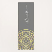 Alfombra de Yoga de Escritura Namaste Azul Mandala
