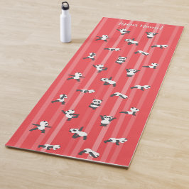 Esterilla De Yoga Alfombra de Yoga de Panda Rojo con Nombre Personal