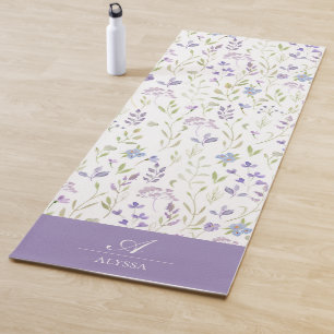 Esterilla De Yoga Alfombra de yoga floral morada personalizada