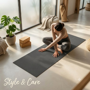 Esterilla De Yoga Alfombra de Yoga Gris Carbón para Momentos de Medi