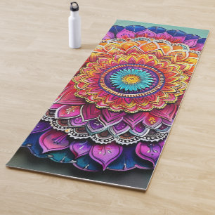 Esterilla De Yoga Alfombra de Yoga Premium Mandala Flor de Sol Sagra