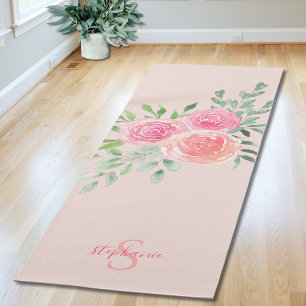 Esterilla De Yoga Alfombra de Yoga Rosa Floral Personalizada