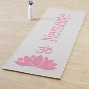 Esterilla De Yoga Alfombra de yoga zen flor de loto Om Namaste rosa