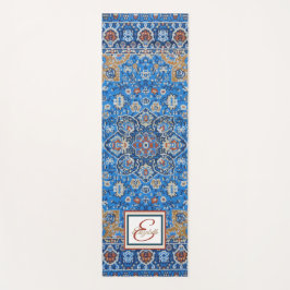 Esterilla De Yoga Alfombra persa turca azul oriental antigua