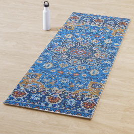 Esterilla De Yoga Alfombra Persa Turca Azul Patrón
